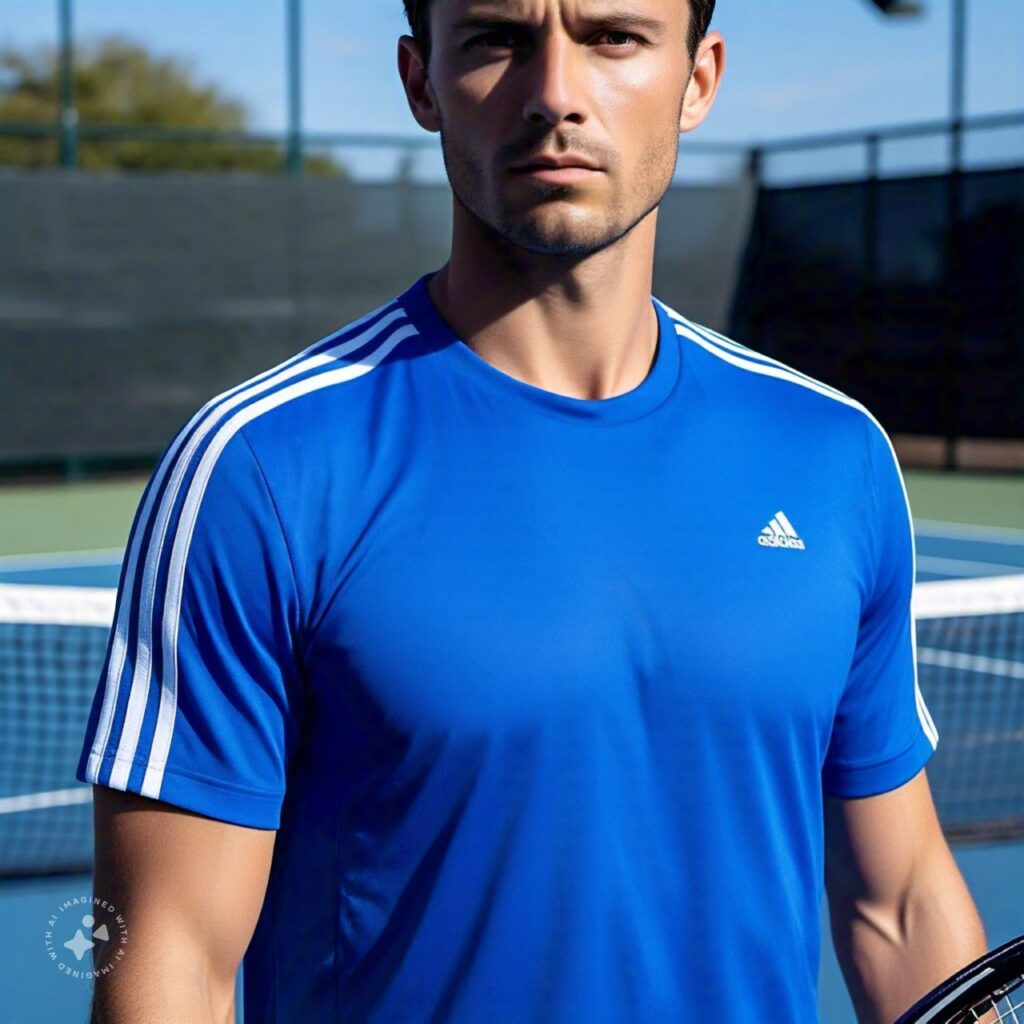 mens 3 stripe club tennis top cobalt blue