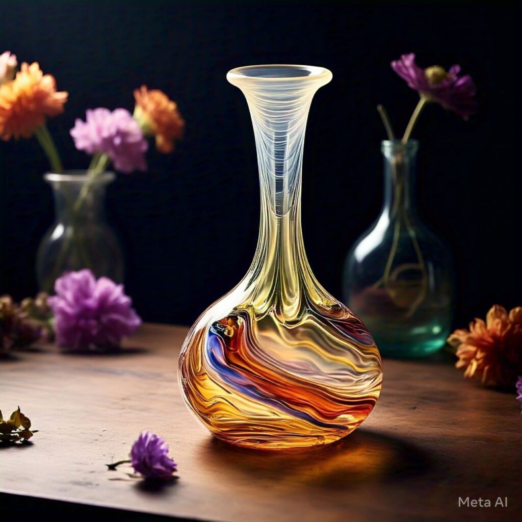 m. stanek handblown glass vase