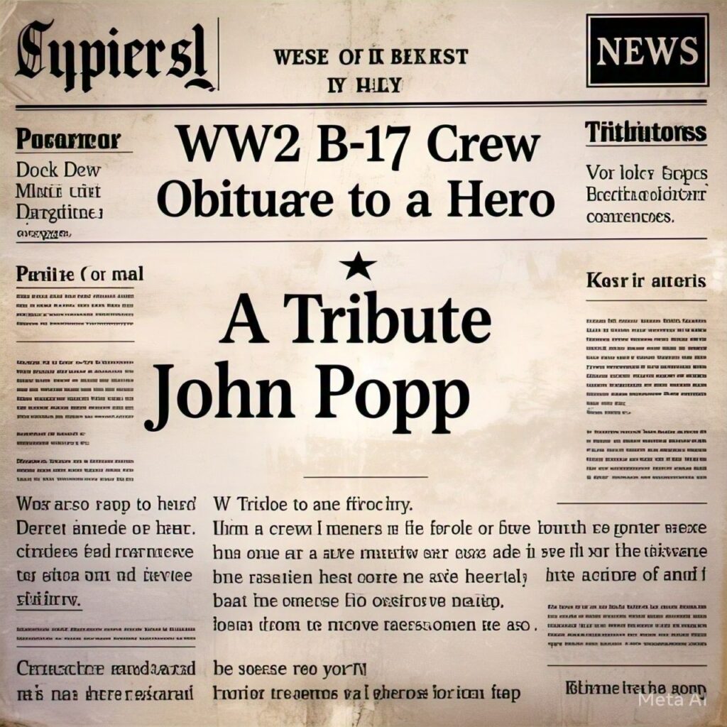 WW2 B-17 Crew John Popp Obituary